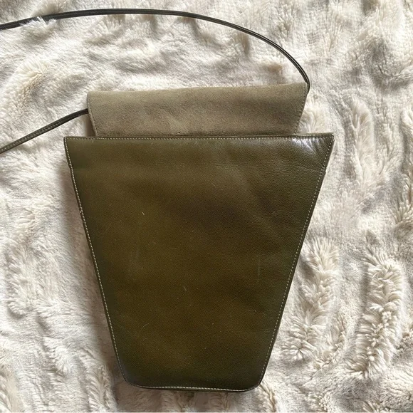 SOLD Charles Jourdan 80s does 20s Deco Vintage Suede Leather Purse Shoulder Bag - Picture 2 of 10